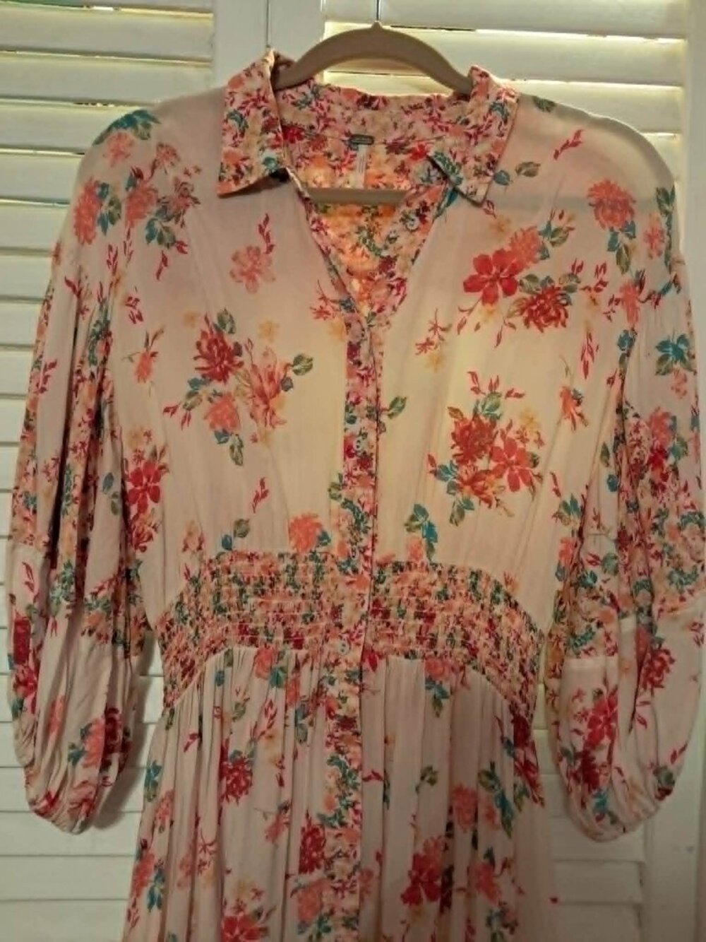 FREE PEOPLE BOHO FLORAL PRAIRIE PUNK MAXI DRESS SMALL - Picture 6 of 8